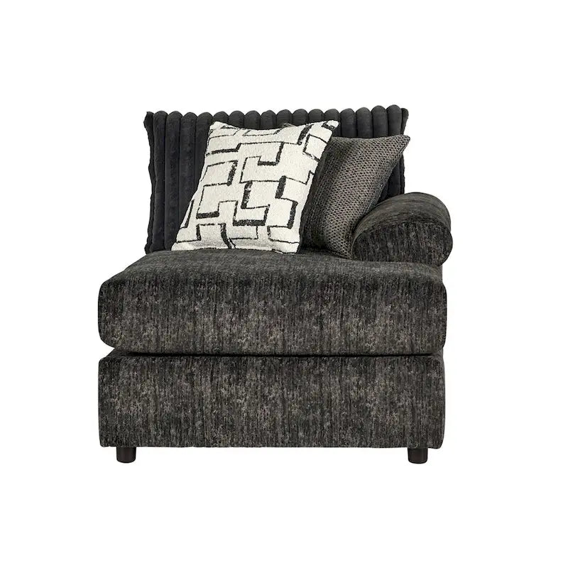 Roundhill Furniture Nason Wide Wale Corduroy Sectional Sofa Chaise with Armchair and Ottoman