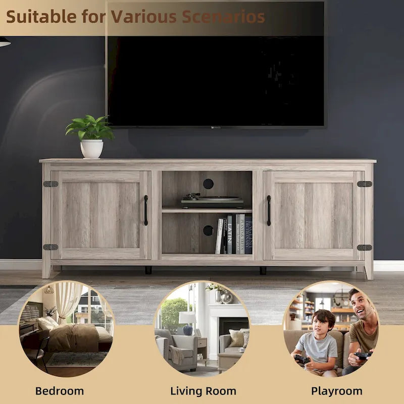TV Stand Storage Media Console Entertainment Center With Two Doors