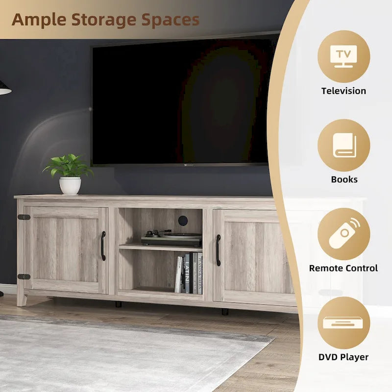 TV Stand Storage Media Console Entertainment Center With Two Doors