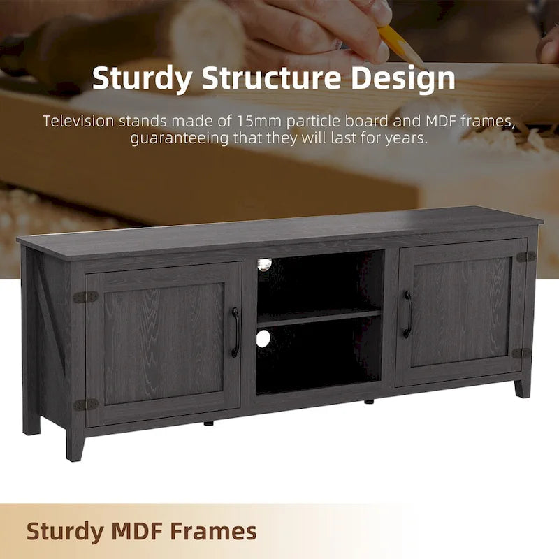 TV Stand Storage Media Console Entertainment Center With Two Doors