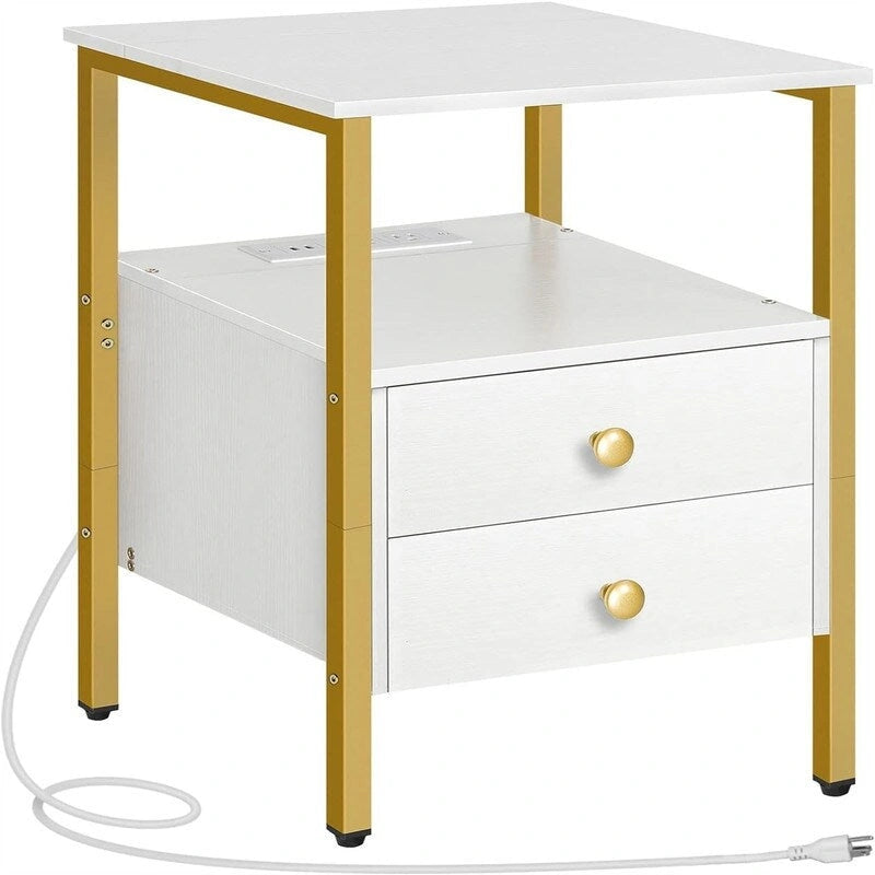 End Table with Charging Station - 15.7D x 15.7W x 24H