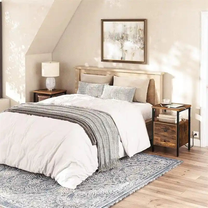 End Table with Charging Station - 15.7D x 15.7W x 24H