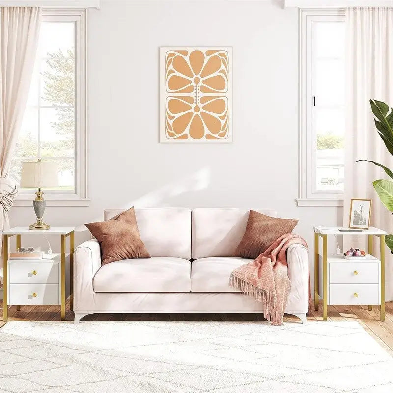 End Table with Charging Station - 15.7D x 15.7W x 24H