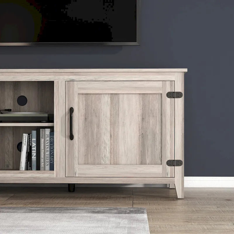 Mieres TV Stand for 75 Inch TV, Entertainment Center with Two Doors and 4 Open Storage Compartments TV Console Media Cabinet