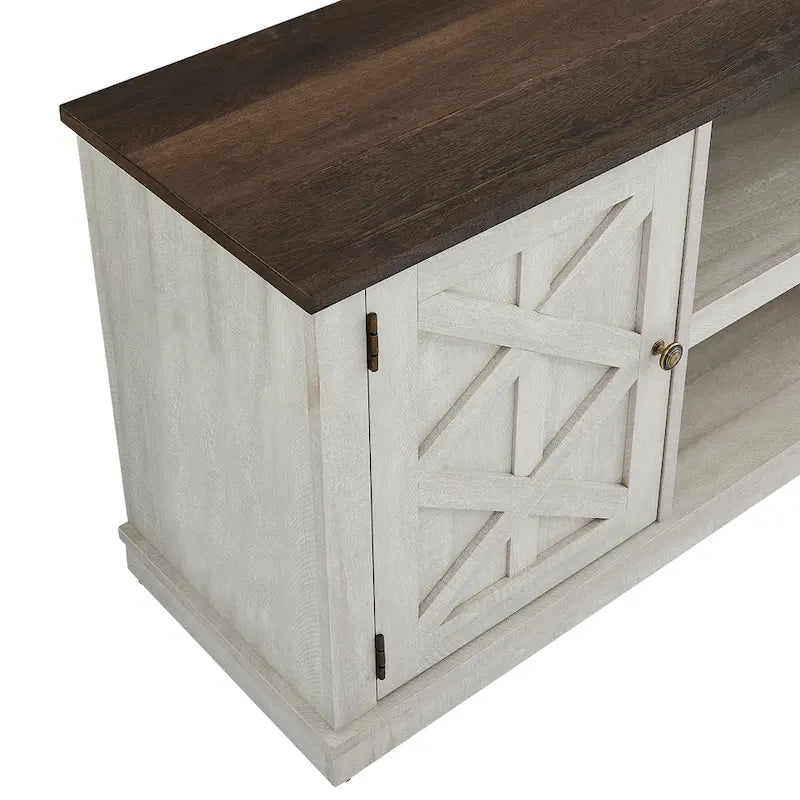 64 in. With Dark Drift Wood Desktop TV Stand for TVs up to 70 in. - 64 inches in width