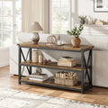 Narrow Long Console Table with Storage, 3 Tier Wood Sofa Table