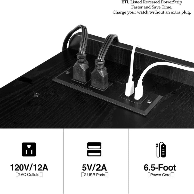 LED Record Player Stand - 14.2 D x 32.5 W x 27.2 H