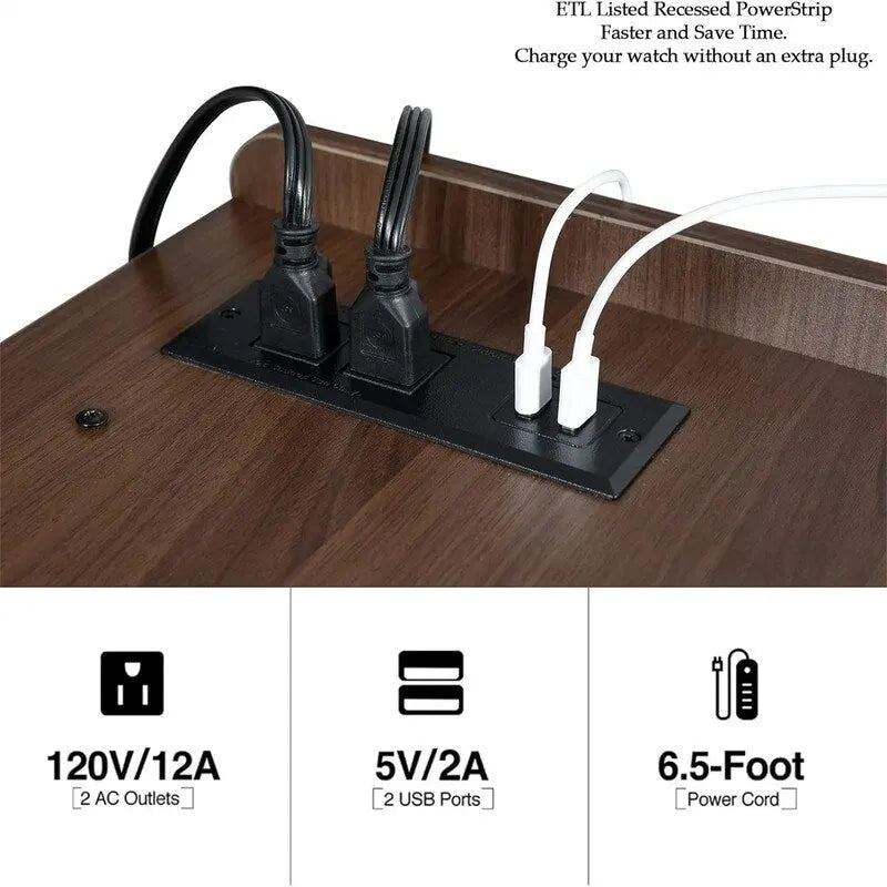 LED Record Player Stand - 14.2 D x 32.5 W x 27.2 H