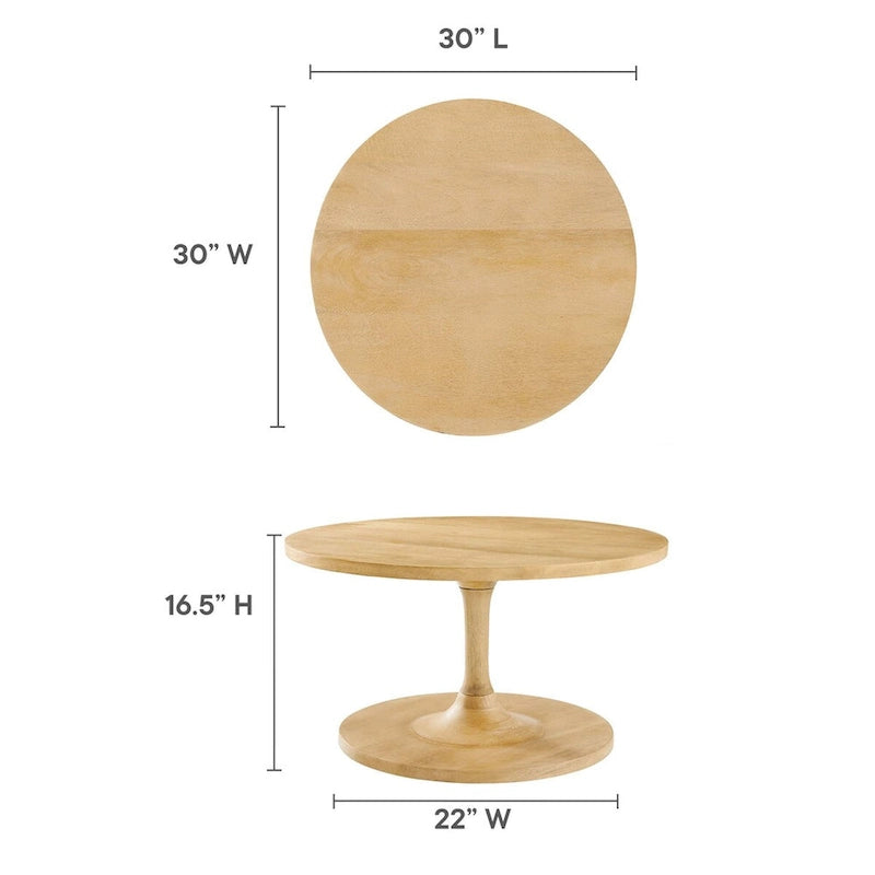 Lina 30  Round Wood Coffee Table