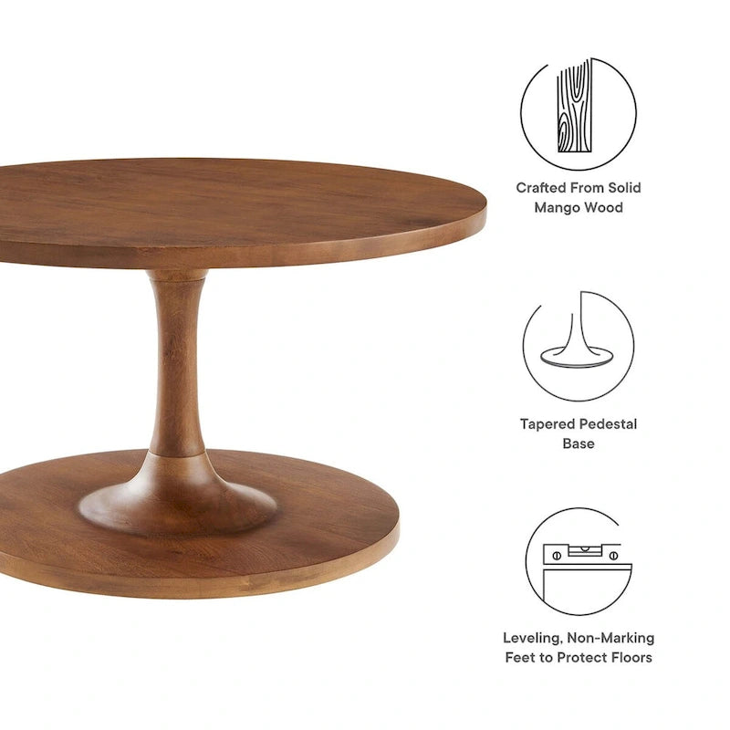 Lina 30  Round Wood Coffee Table