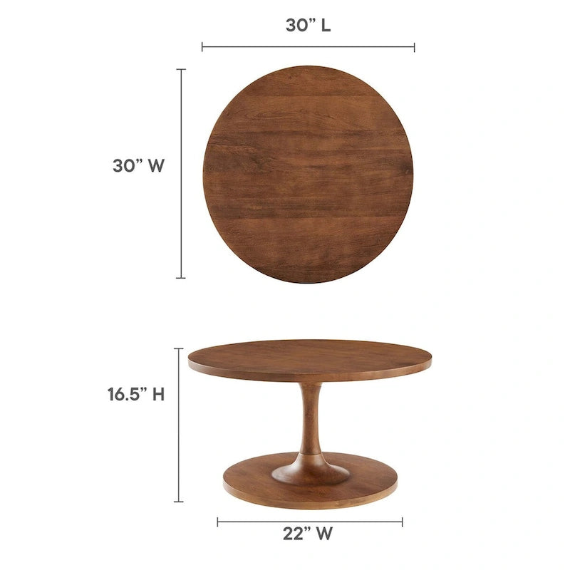 Lina 30  Round Wood Coffee Table
