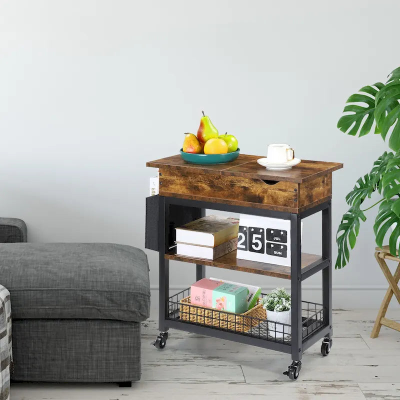 End Table with Charging Station Storage Bag