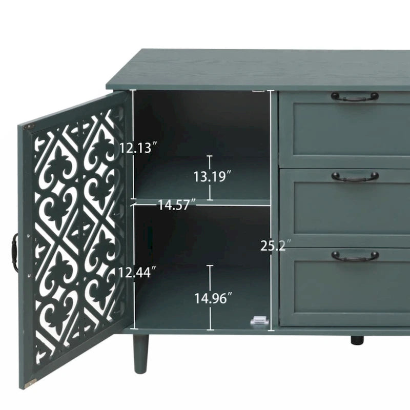 2 Door 3 Drawer Cabinet, American Furniture, Suitable for Bedroom, Living Room, Study