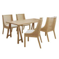 Christopher Knight Home Sorenza 5 Pieces Cane Rattan and Rubberwood Dining Set