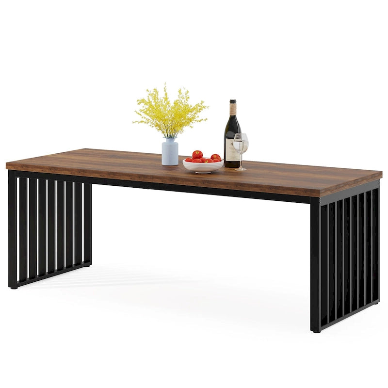 78.74-inch Kitchen Dining Table with Metal Legs