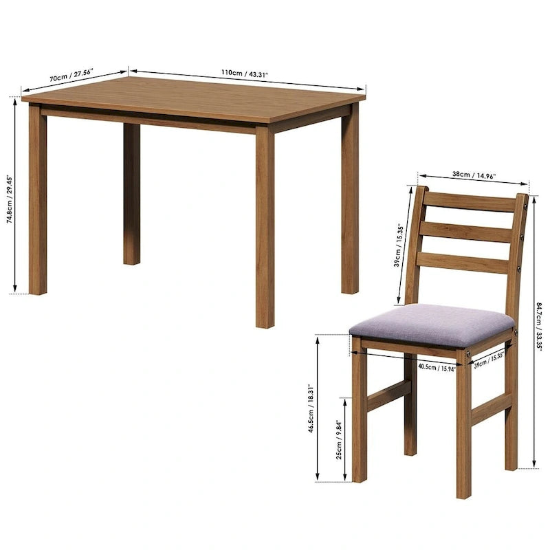 5 PCS Pub Sets Stylish Dining Table Set with 4 Upholstered Chairs
