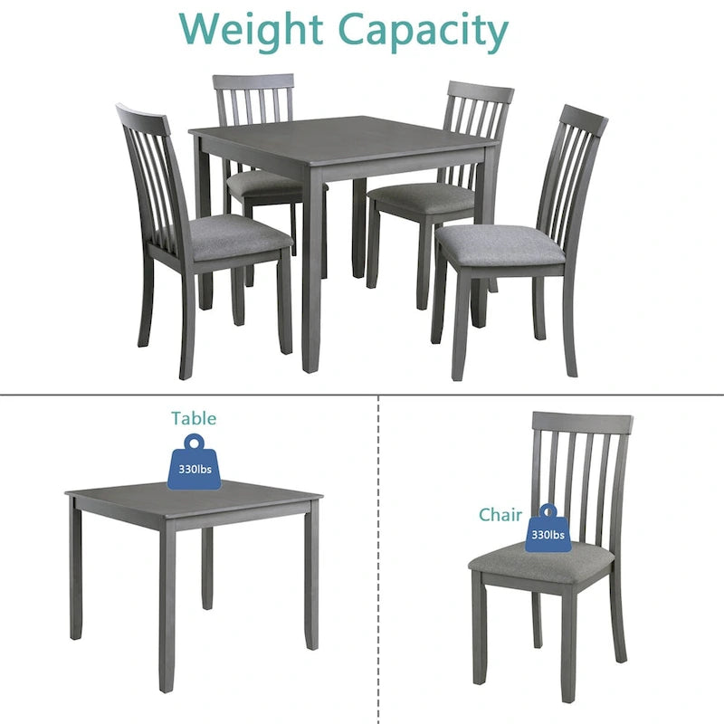 Wooden Dining Rectangular Table set for 4