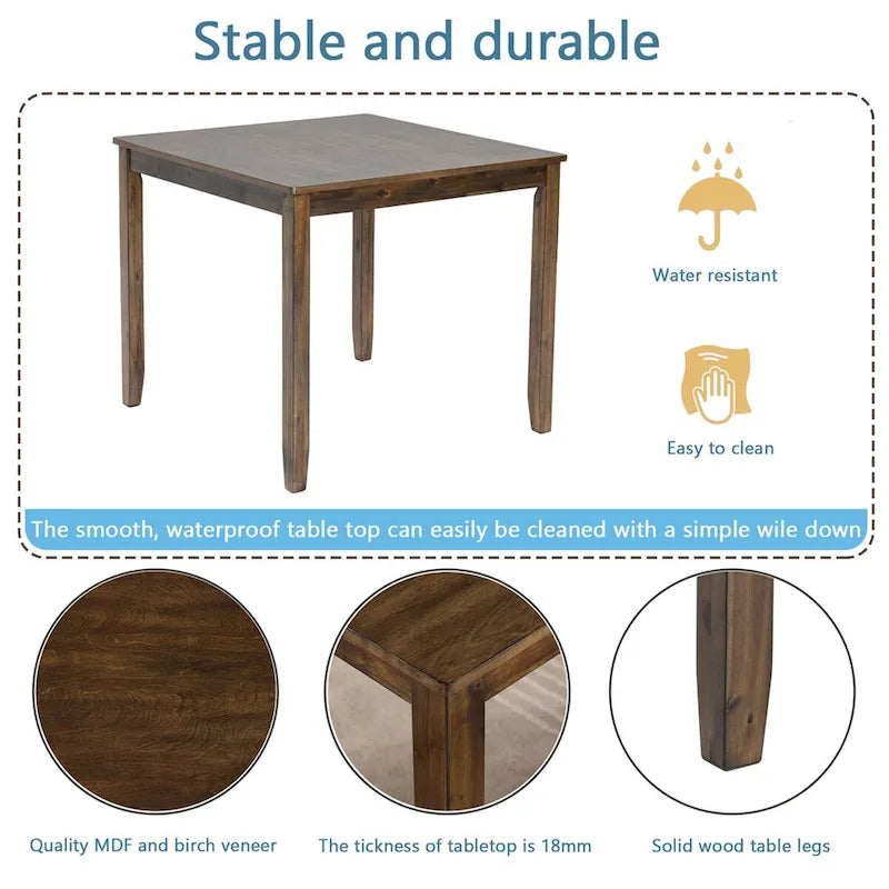 Wooden Dining Rectangular Table set for 4