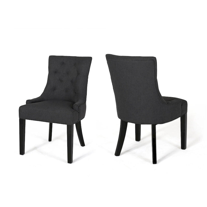 Set of 2 Fabric Upholstered Dining Chair with Tapered Legs