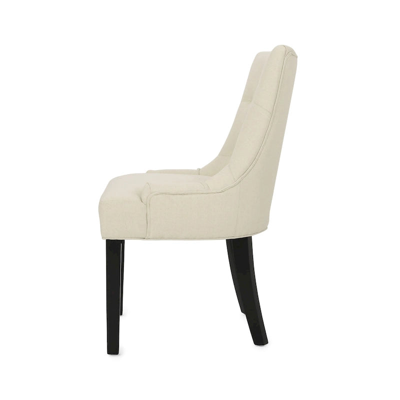 Set of 2 Fabric Upholstered Dining Chair with Tapered Legs