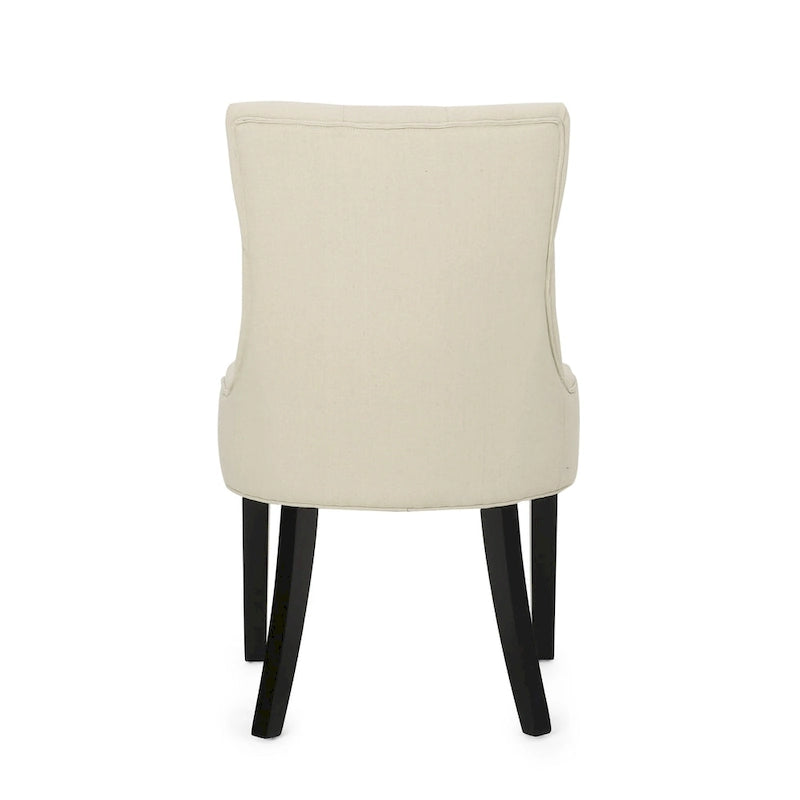 Set of 2 Fabric Upholstered Dining Chair with Tapered Legs