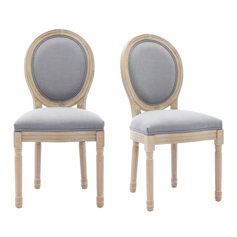 Mieres French Vintage Upholstered Dining Chair, Side Chair(Set of 2) - N/A