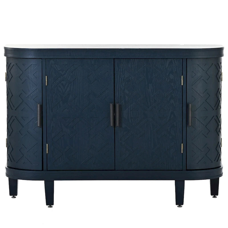 Accent Storage Cabinet Sideboard Wooden Cabinet with Antique Pattern Doors for Hallway, Entryway, Living Room, Bedroom