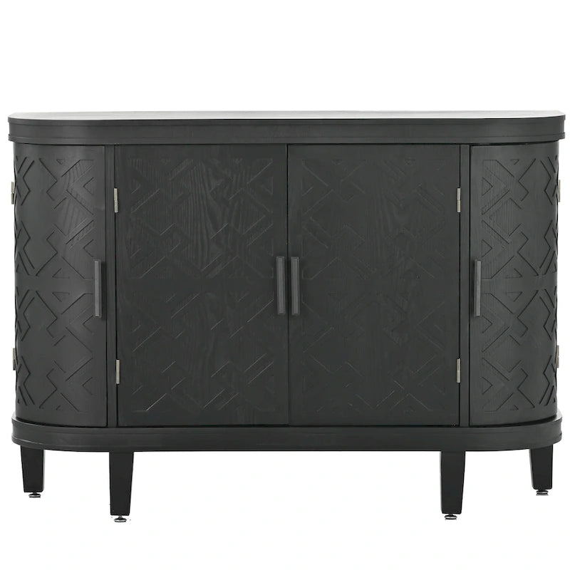 Accent Storage Cabinet Sideboard Wooden Cabinet with Antique Pattern Doors for Hallway, Entryway, Living Room, Bedroom