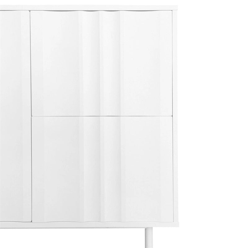 Wave Pattern Storage Cabinet with 2 Doors and 2 Drawers,Adjustable