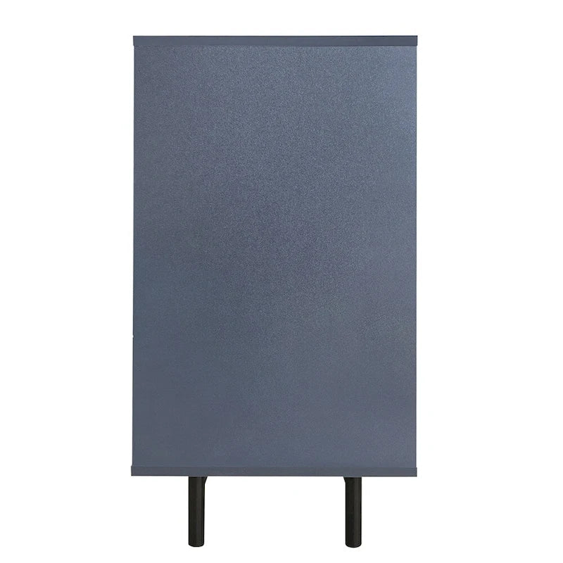 Wave Pattern Storage Cabinet with 2 Doors and 2 Drawers,Adjustable