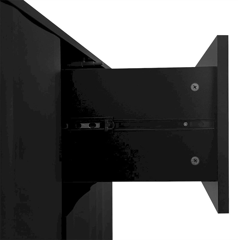 Wave Pattern Storage Cabinet with 2 Doors and 2 Drawers,Adjustable