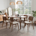 Furniture of America Beau I Mid-century Walnut 7-Piece Oval Dining Set
