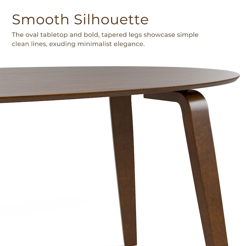 Furniture of America Beau I Mid-century Walnut 7-Piece Oval Dining Set