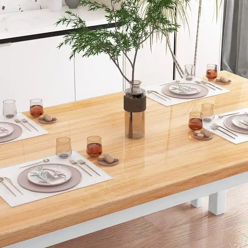 Industrial 3-Piece Dining Table Set, Retro Wood Kitchen Table Set with 2 Benches for Home Kitchen, Dining Room, Restaurant