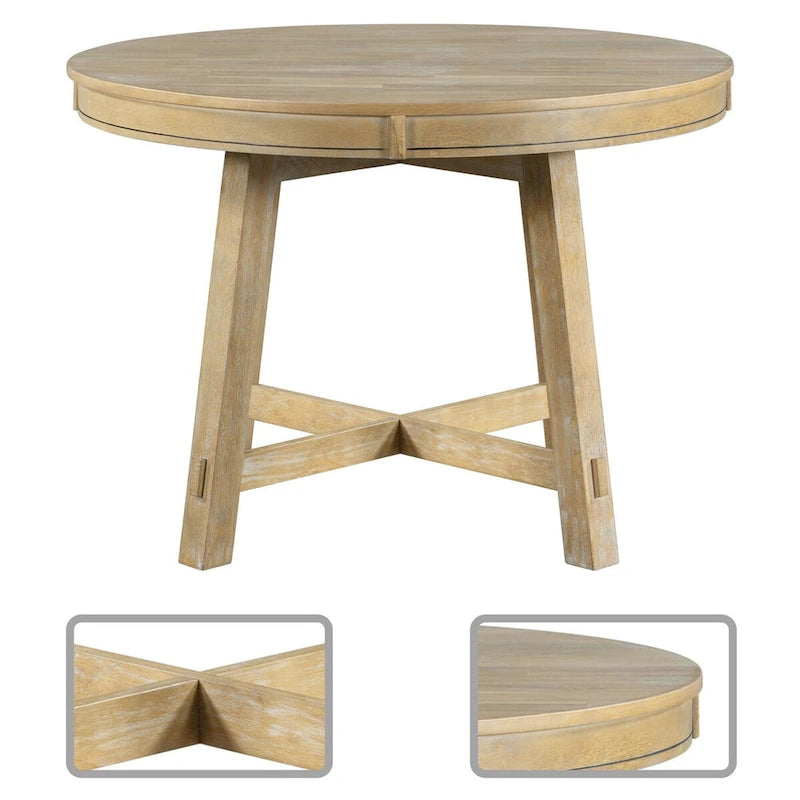 Vintage Stylish Extendable Dining Table with a Removable Leaf