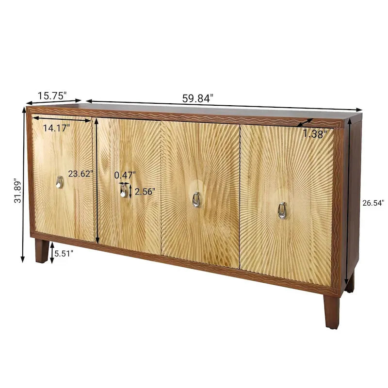Accent Cabinet4 Door Storage Cabinet Dining Sideboard