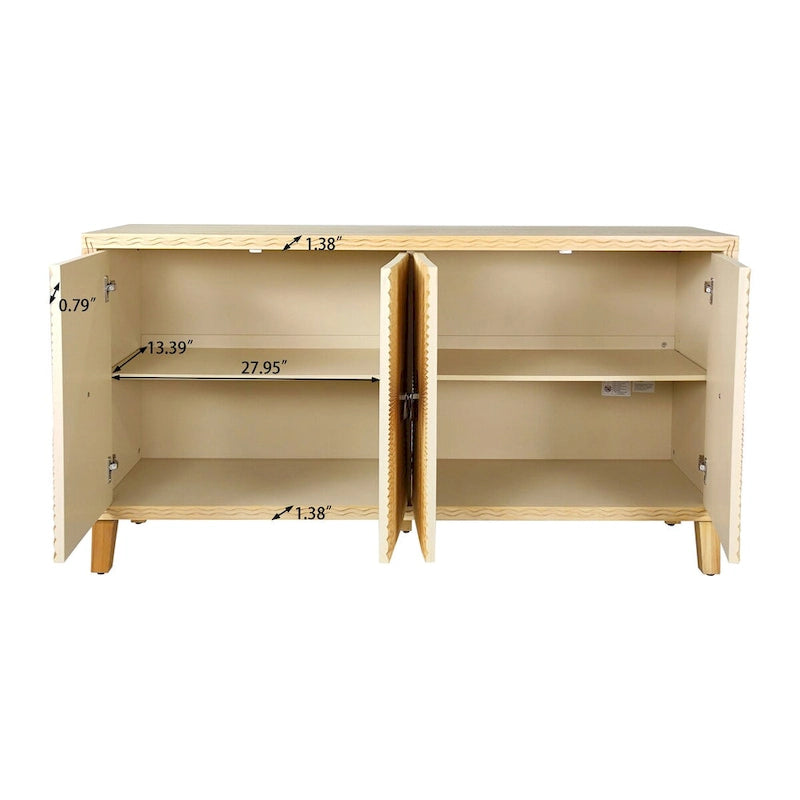 Accent Cabinet4 Door Storage Cabinet Dining Sideboard