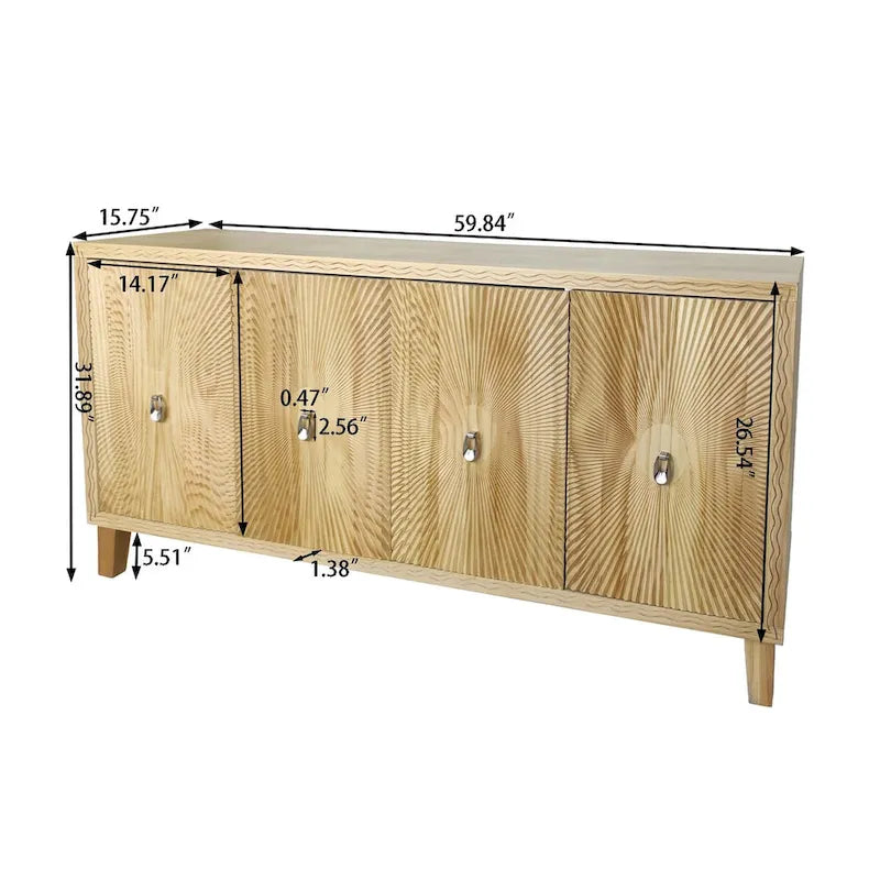 Accent Cabinet4 Door Storage Cabinet Dining Sideboard