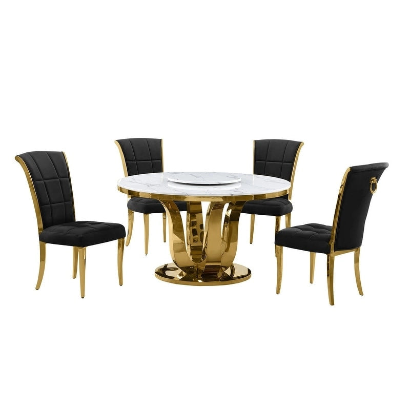 Best Quality Furniture D325-SC324-7 5 Piece Round Dining Set