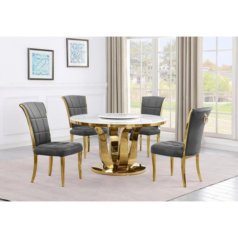 Best Quality Furniture D325-SC324-7 5 Piece Round Dining Set