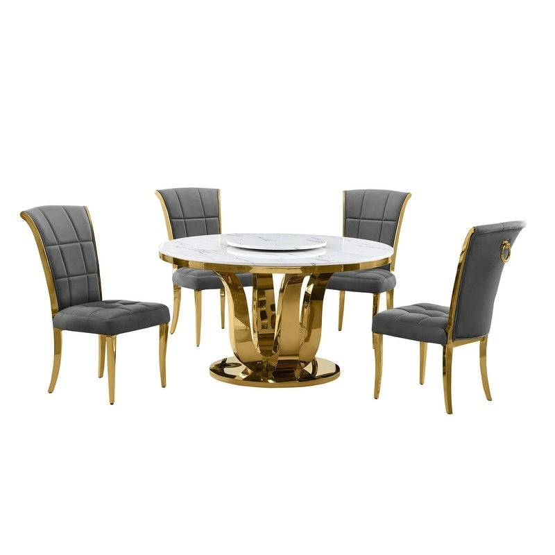 Best Quality Furniture D325-SC324-7 5 Piece Round Dining Set