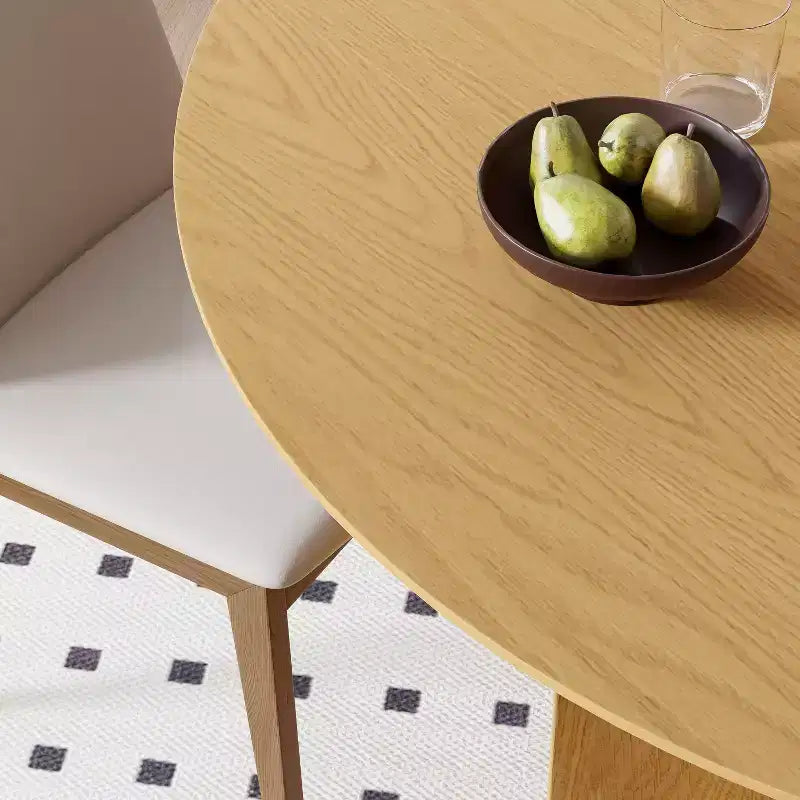 PexFix Large Dining Table for 6 Wood Rectangular Living Room Table Modern Farmhouse Kitchen Table with Scratch-Resistant Top & Wood Pedestal
