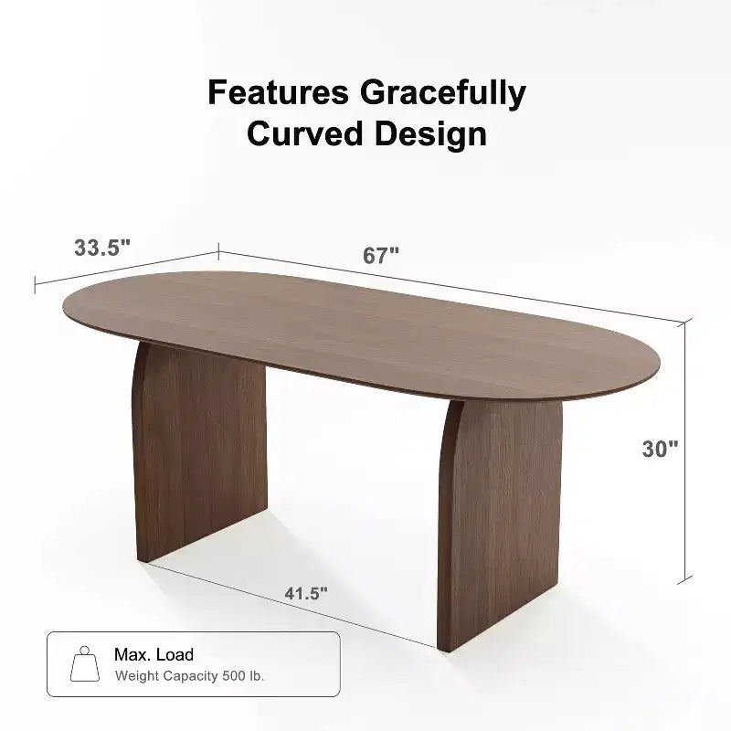 PexFix Large Dining Table for 6 Wood Rectangular Living Room Table Modern Farmhouse Kitchen Table with Scratch-Resistant Top & Wood Pedestal