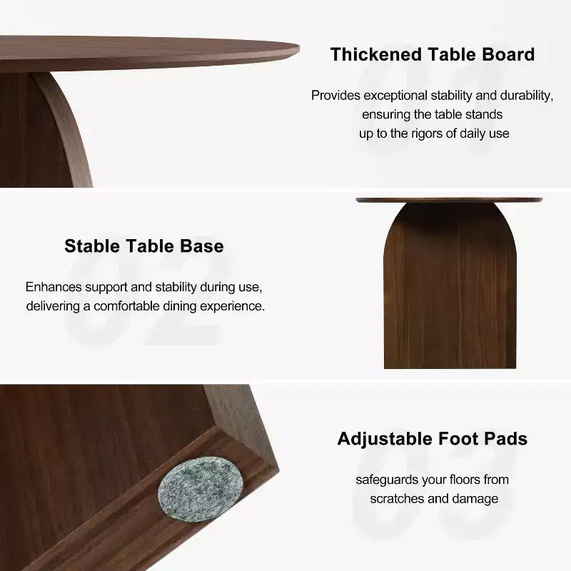 PexFix Large Dining Table for 6 Wood Rectangular Living Room Table Modern Farmhouse Kitchen Table with Scratch-Resistant Top & Wood Pedestal