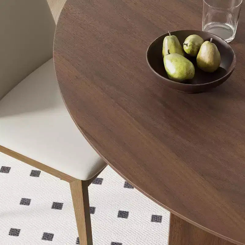 PexFix Large Dining Table for 6 Wood Rectangular Living Room Table Modern Farmhouse Kitchen Table with Scratch-Resistant Top & Wood Pedestal