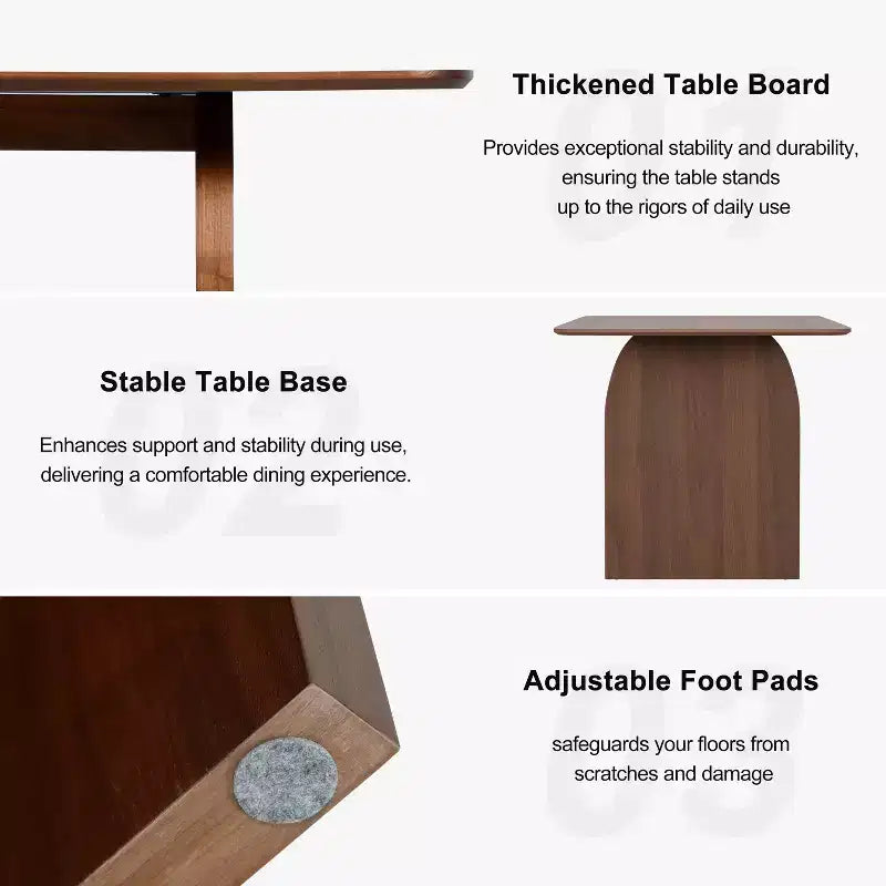 PexFix Large Dining Table for 6 Wood Rectangular Living Room Table Modern Farmhouse Kitchen Table with Scratch-Resistant Top & Wood Pedestal