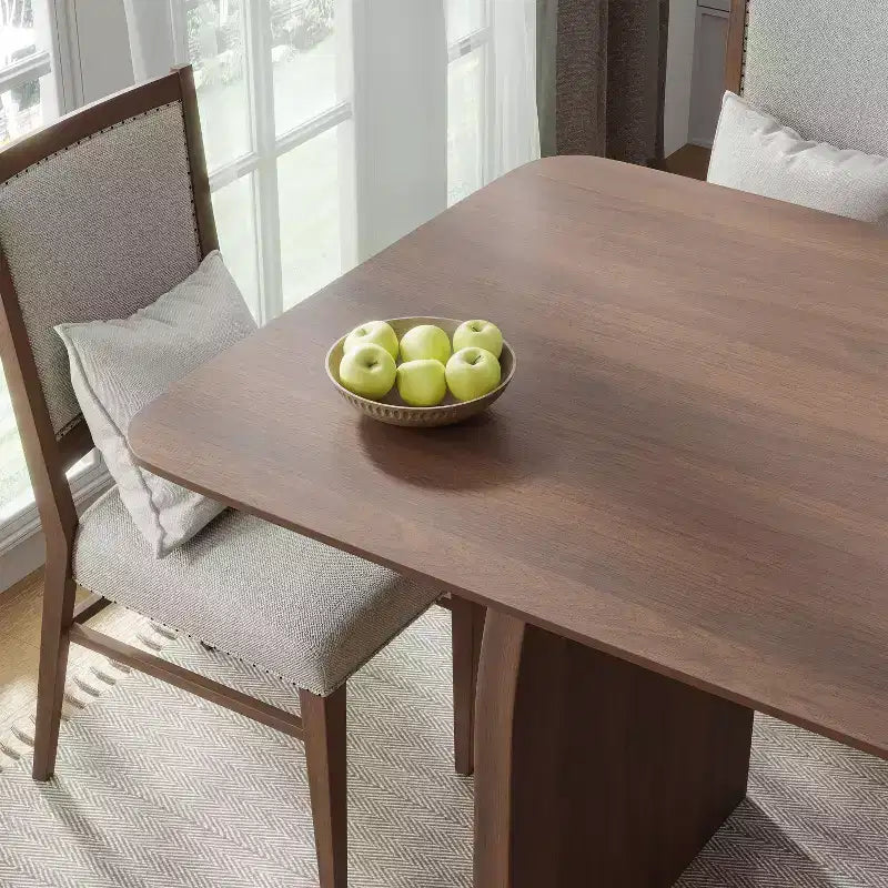 PexFix Large Dining Table for 6 Wood Rectangular Living Room Table Modern Farmhouse Kitchen Table with Scratch-Resistant Top & Wood Pedestal
