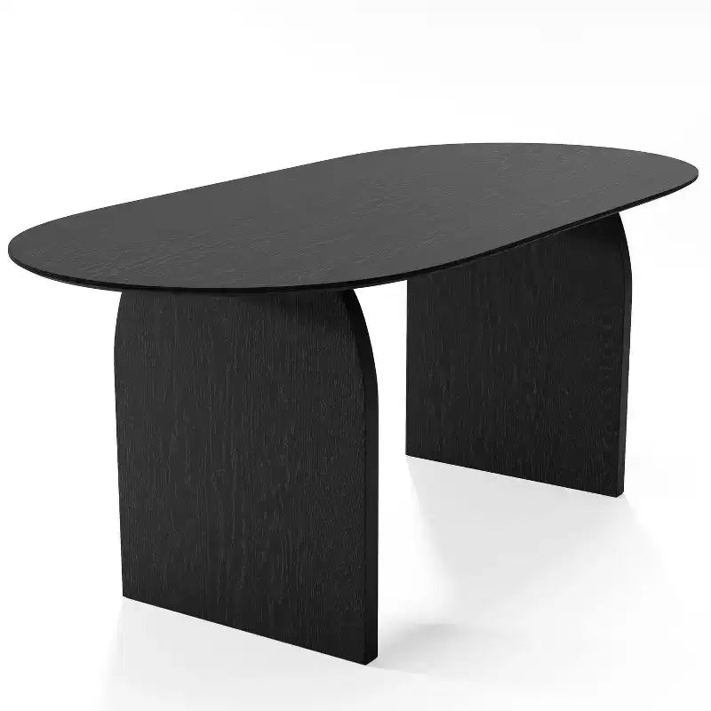 PexFix Large Dining Table for 6 Wood Rectangular Living Room Table Modern Farmhouse Kitchen Table with Scratch-Resistant Top & Wood Pedestal