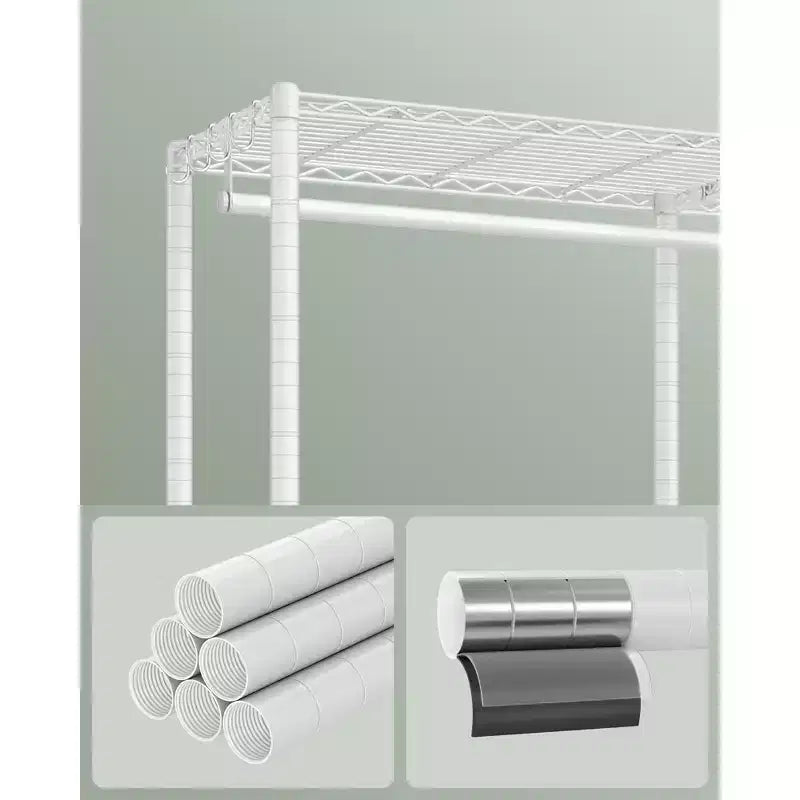 SONGMICS Porte-vêtements, Armoire Autonome, Portants à Vêtements en Métal, Portant à Vêtements Robuste avec Étagères en Fil Métallique Réglables