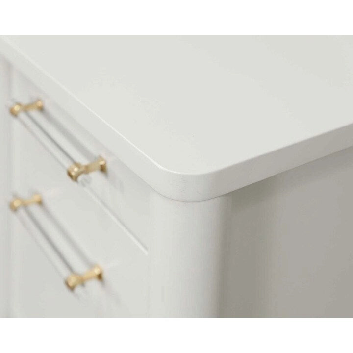 Contemporary Half-Pedestal Desk, Office Desk, Accent Desk, White